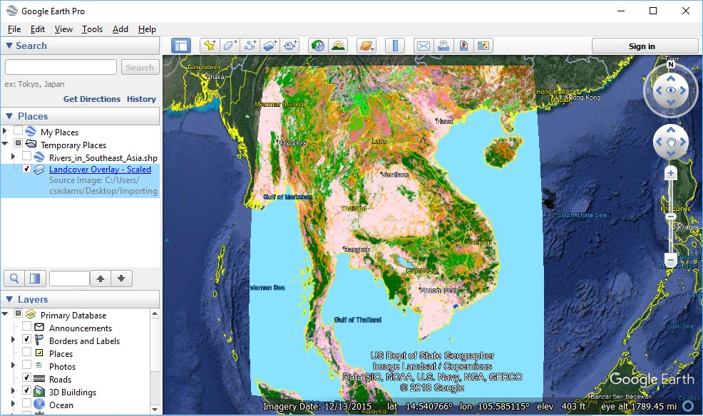 View the imported overlay on the map.