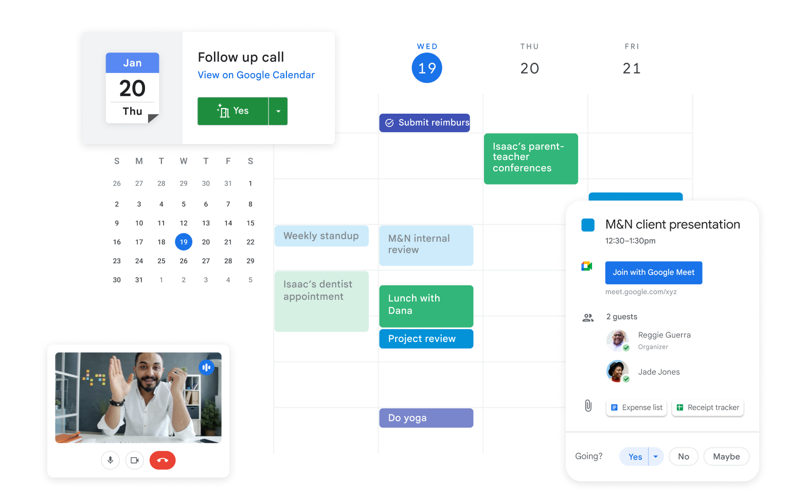 تقويم يمكن مشاركته باستخدام Google Workspace