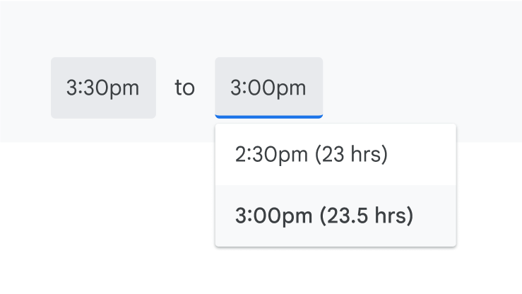 会議を 23.5 時間に延長することを示している UI