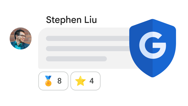 Повідомлення Chat із щитом безпеки Google для позначення інтегрованих засобів захисту.