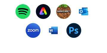 Image avec les logos d'applis diverses