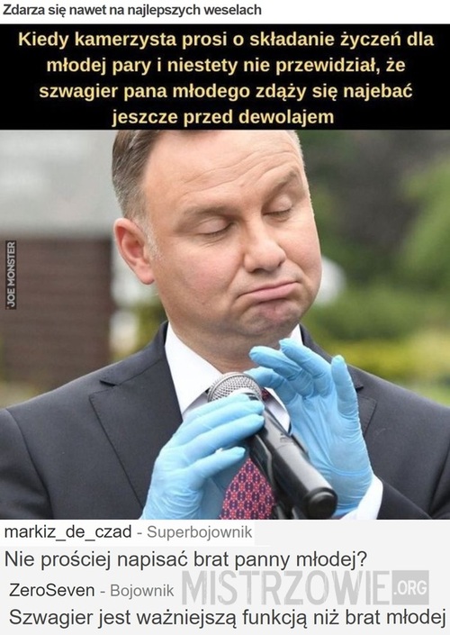 Zdarza się nawet na najlepszych weselach