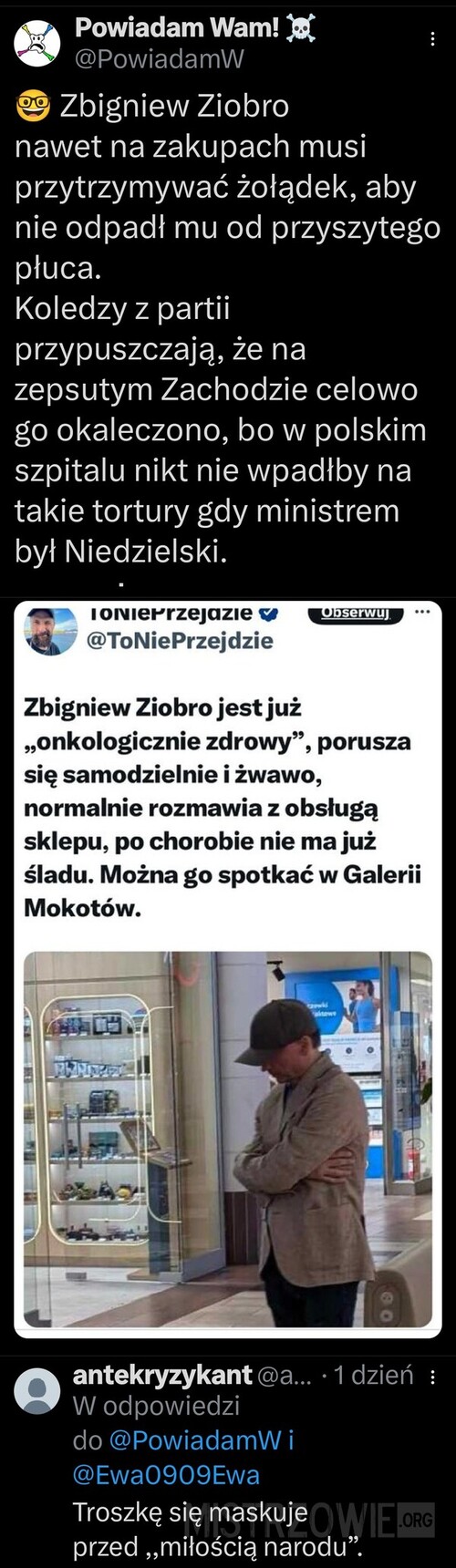 Ziobro na zakupach