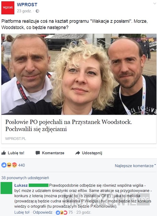 Posłowie PO na Woodstocku –  