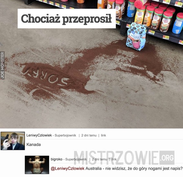 Chociaż przeprosił –  