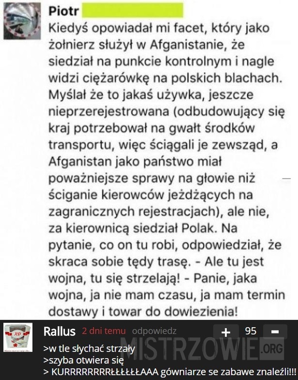 Ciężarówka na polskich blachach –  