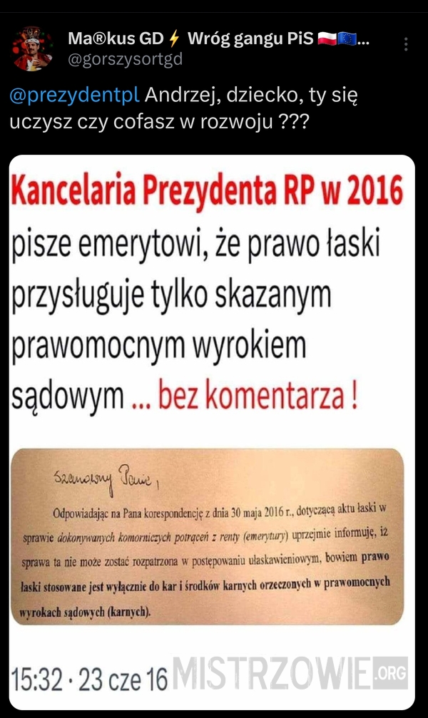 Adrian się uczy, tylko słabo coś... –  