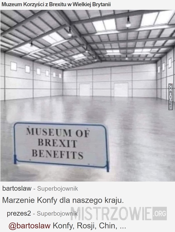 Muzeum Korzyści z Brexitu w Wielkiej Brytanii –  