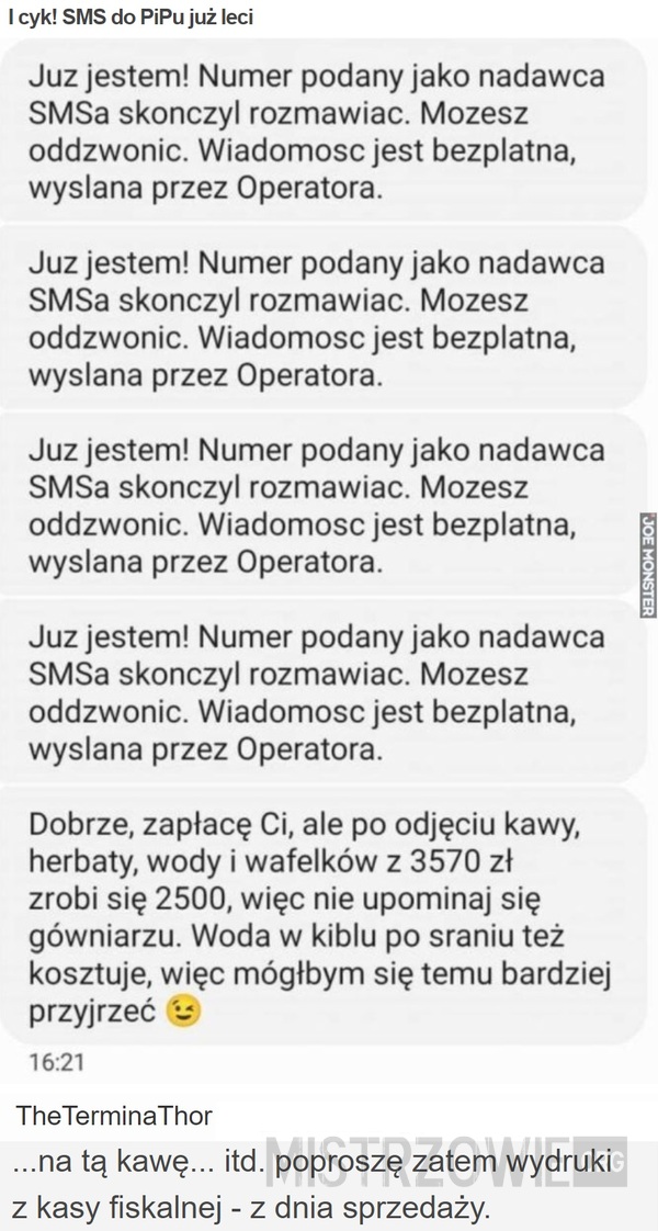 I cyk! SMS do PiPu już leci –  