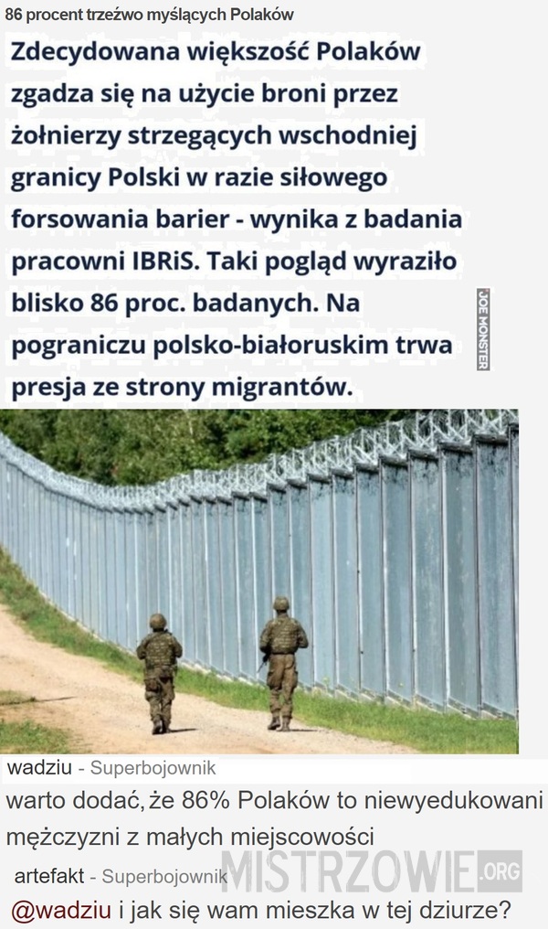 86 procent trzeźwo myślących Polaków –  