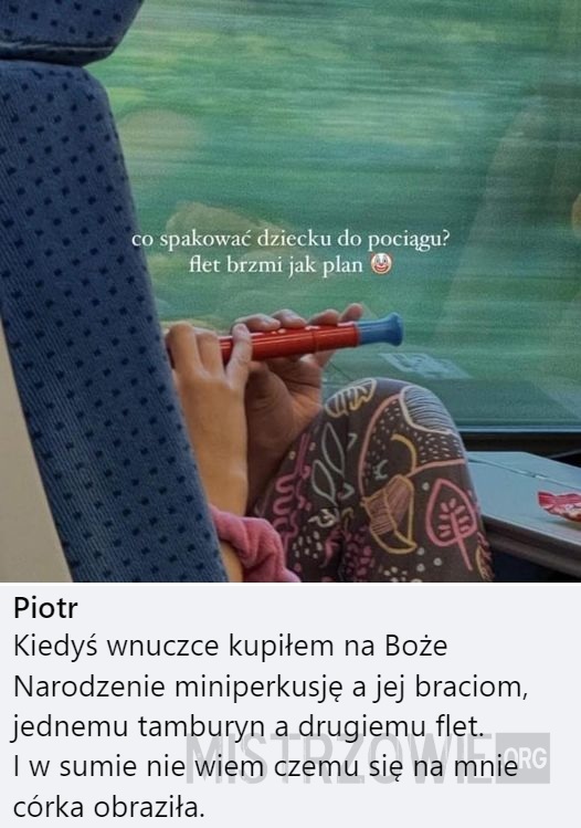 W pociągu: –  