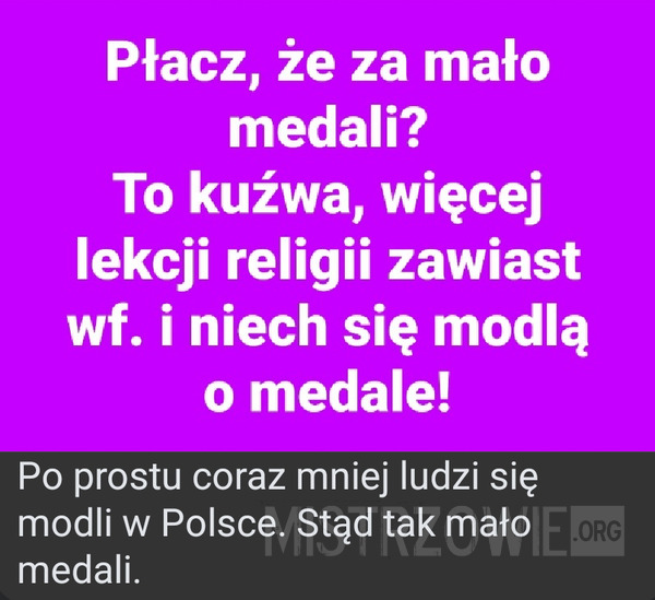 Za mało medali –  