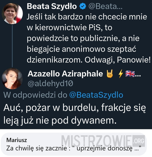 Uprzejmie donoszę –  