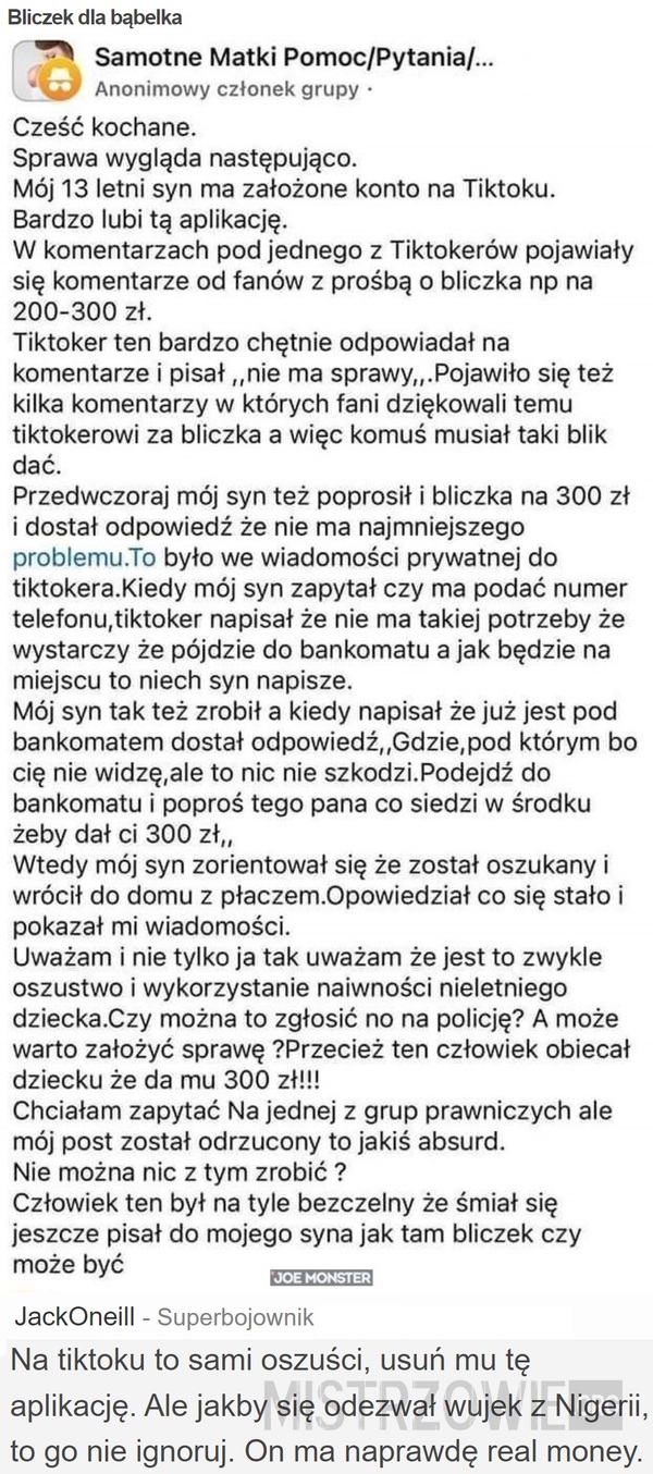 Bliczek dla bąbelka –  