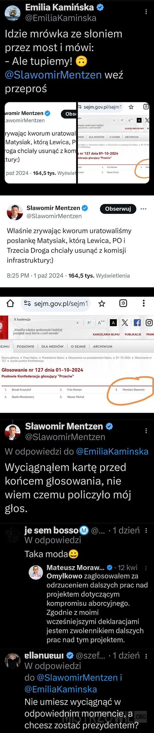 Mentzen ratuje posłankę –  