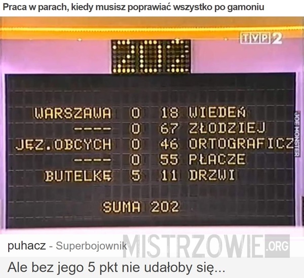 Praca w parach, kiedy musisz poprawiać wszystko po gamoniu –  