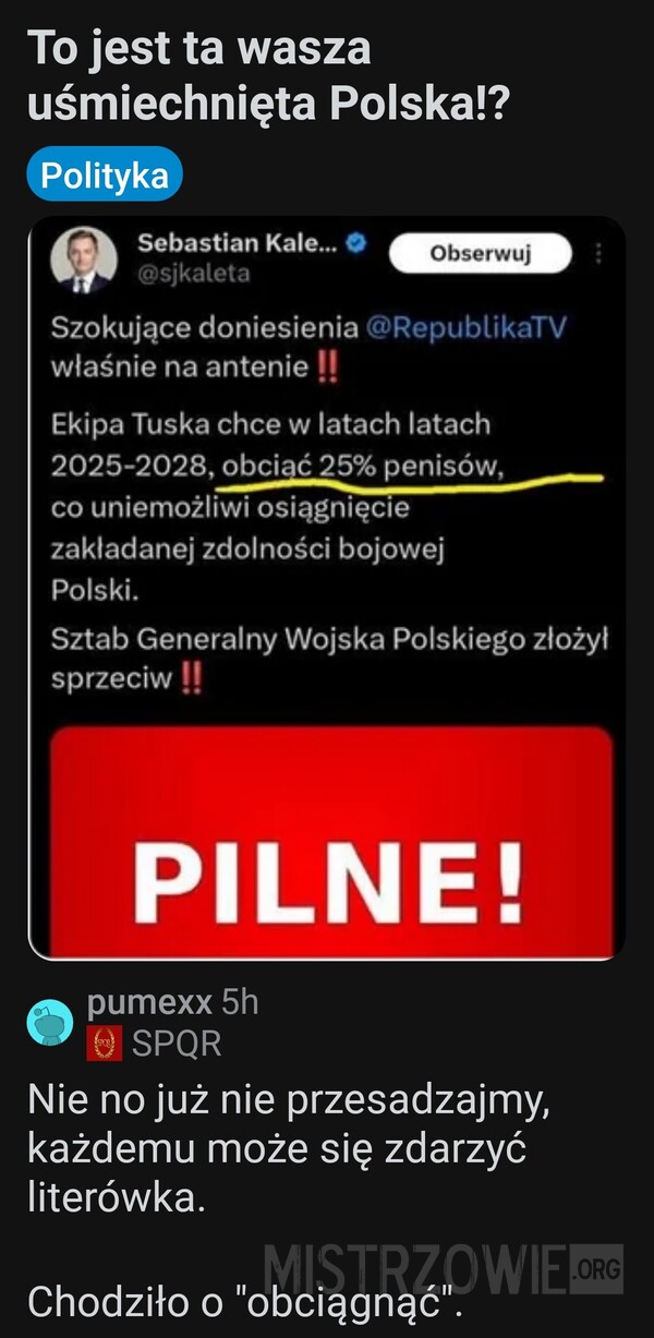 Szokujące doniesienia –  