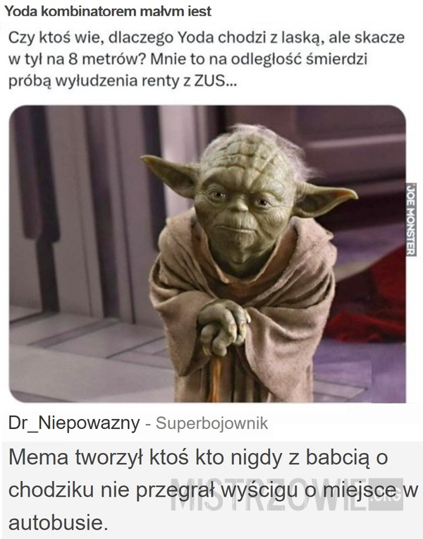 Yoda kombinatorem małym jest –  