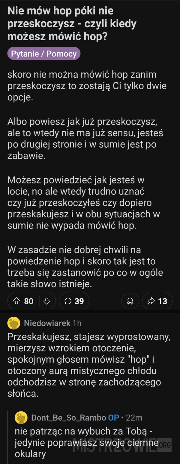 Nie mów hop –  