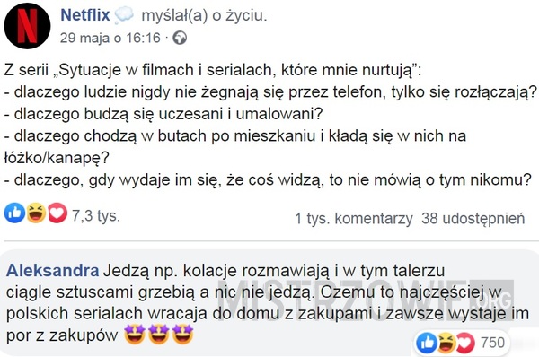 Z serii „Sytuacje w filmach i serialach, które mnie nurtują”: –  