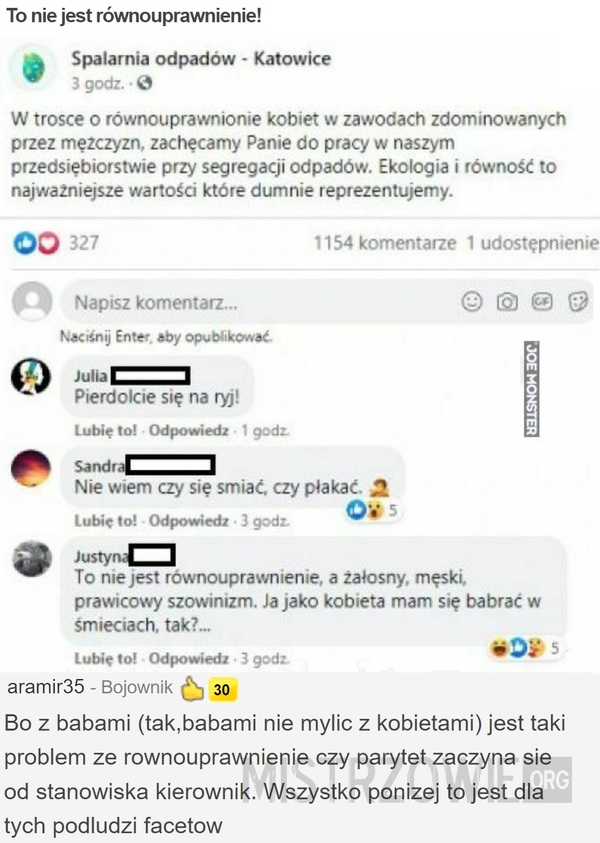 To nie jest równouprawnienie! –  