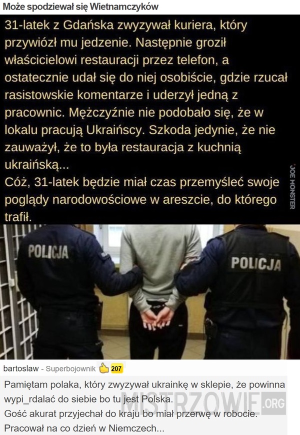 Może spodziewał się Wietnamczyków –  