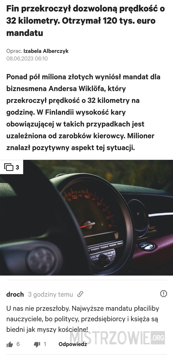 Przekroczenie prędkości –  