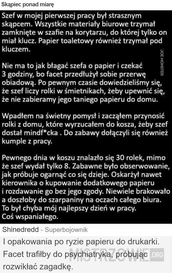 Skąpiec ponad miarę –  