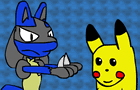 Lucario an pikachu fihgt