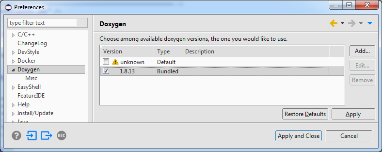 Eclox Doxygen Bundled