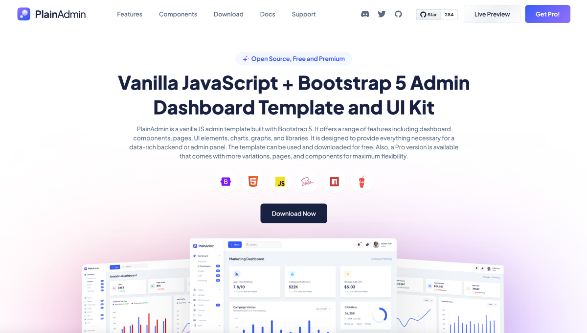 plain-free-bootstrap-admin-template