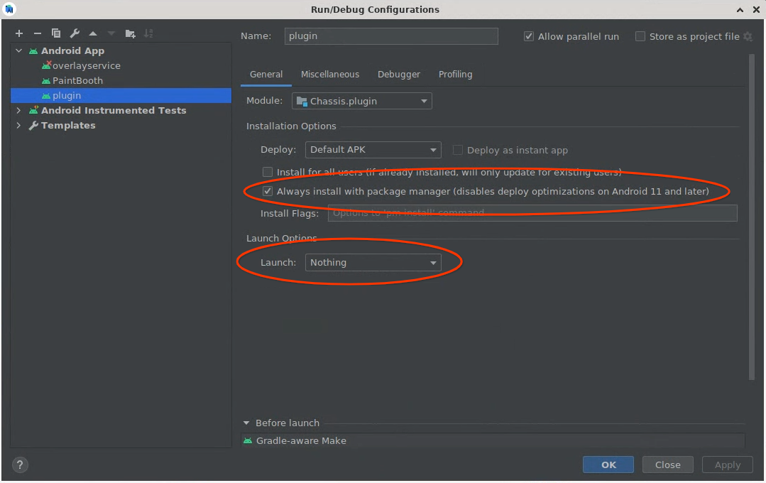 Configurazione del plug-in di Android Studio