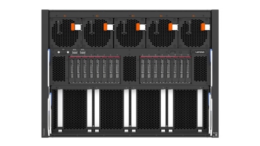 Vue avant d'une baie de serveur ThinkSystem SR680a V3 de Lenovo